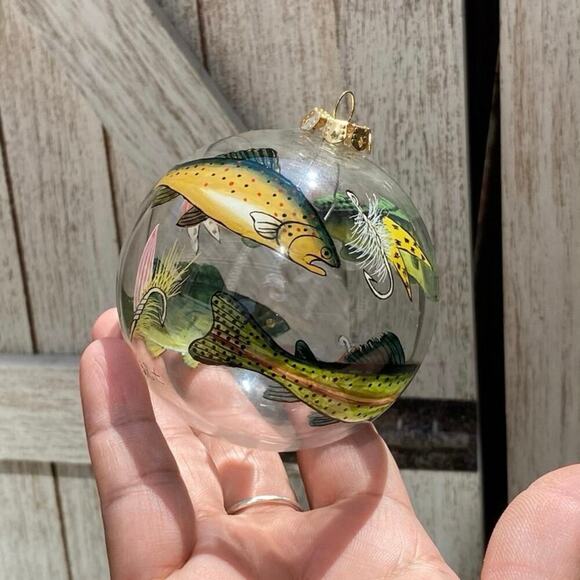 1999 Figi Inside Art Fisherman’s Fish Li Bien Style Glass Ornament Hand Painted - Picture 1 of 6